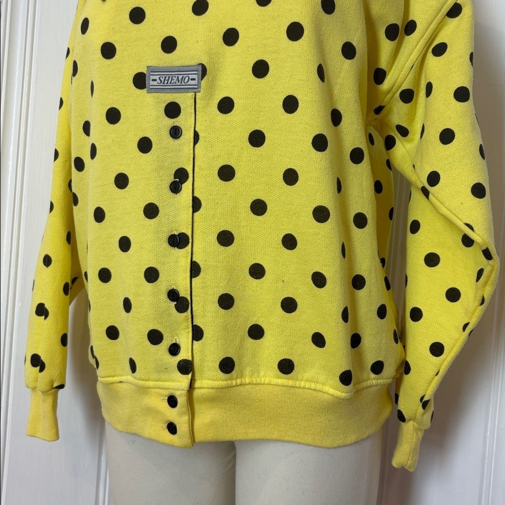Vintage SHIMO Polka Dot Button-Front Sweatshirt - Size Small - Picture 5 of 8
